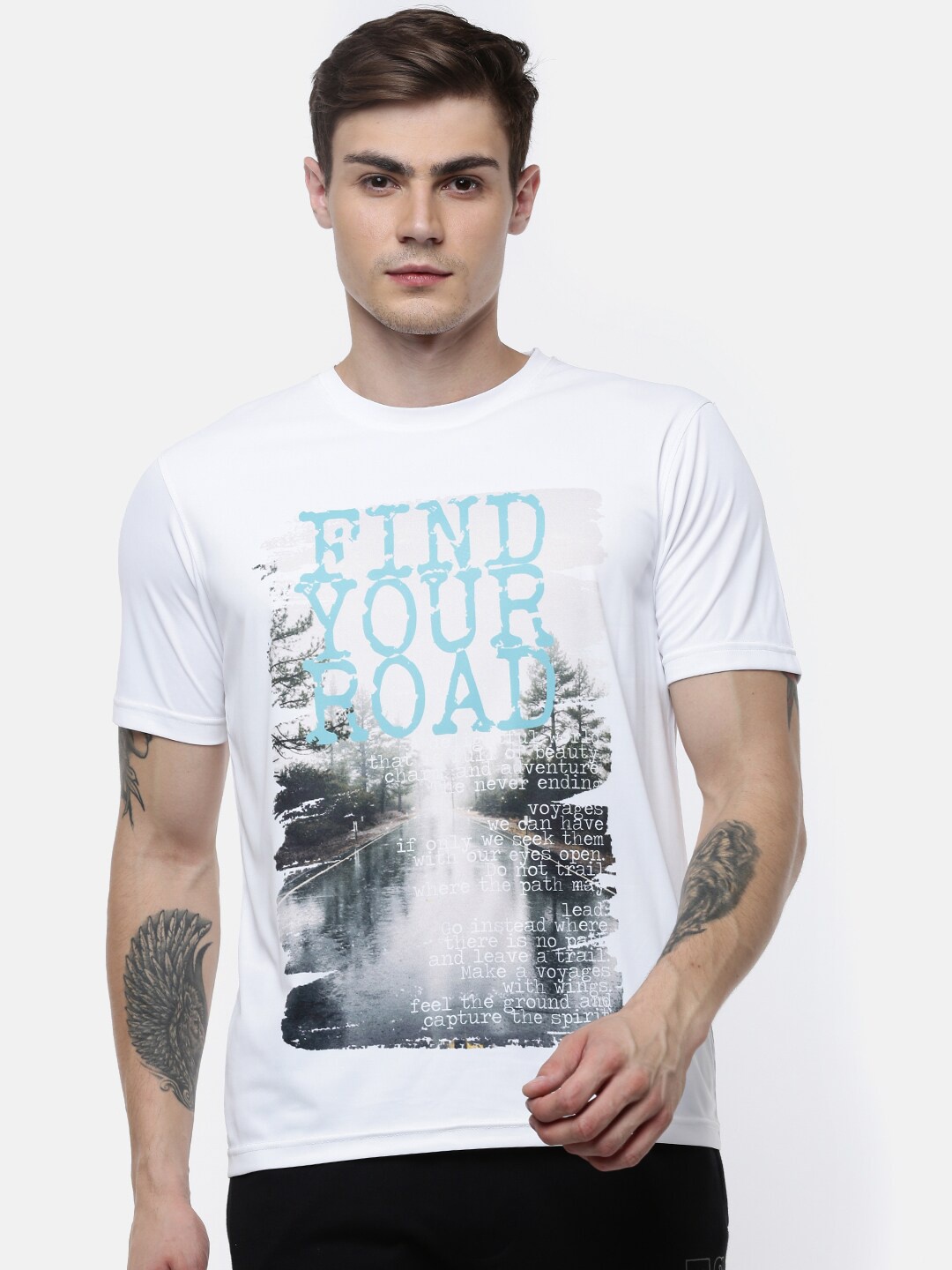 

Wildcraft Men White Printed T-shirt
