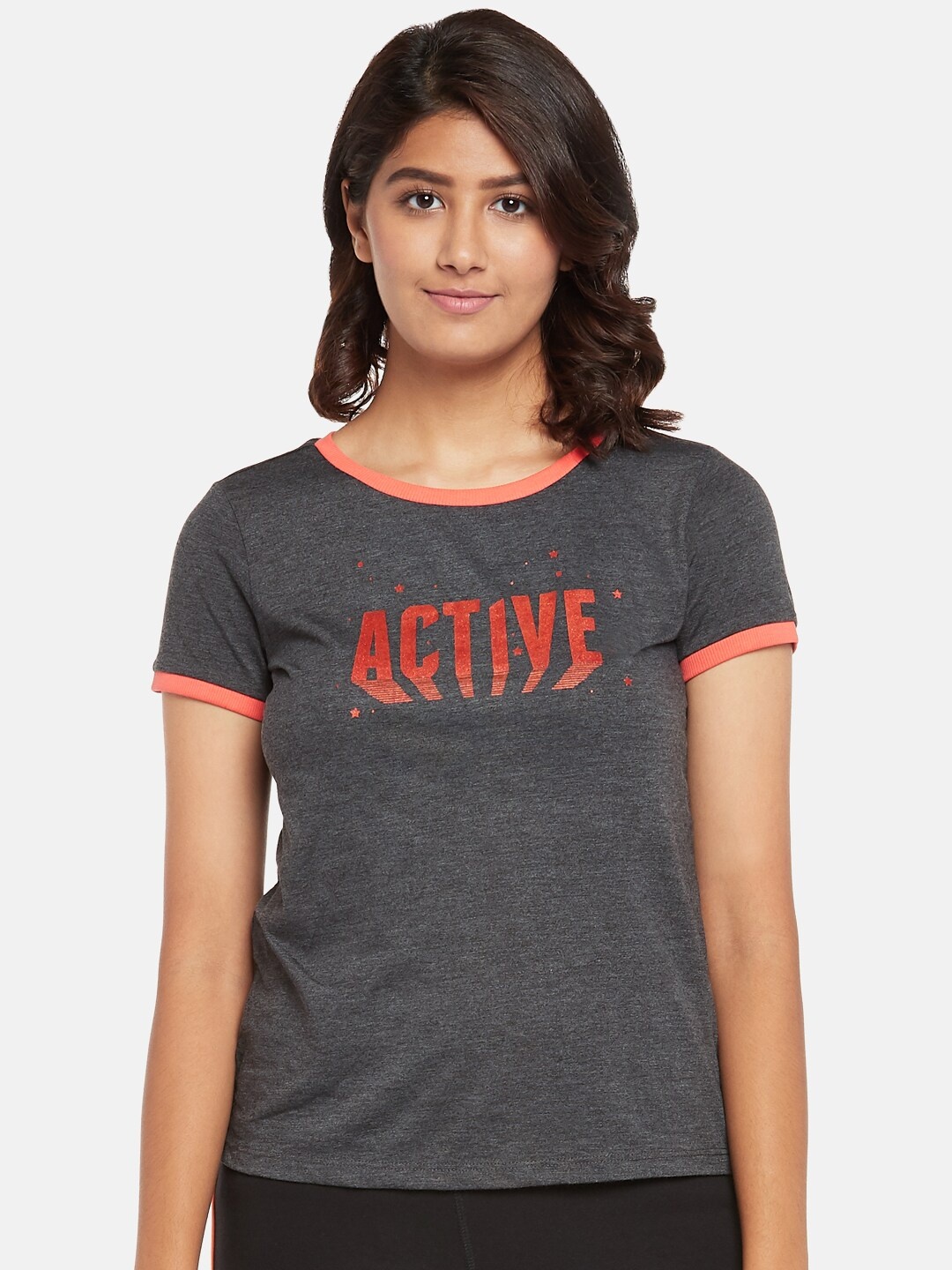 

Ajile by Pantaloons Charcoal Grey Regular Top