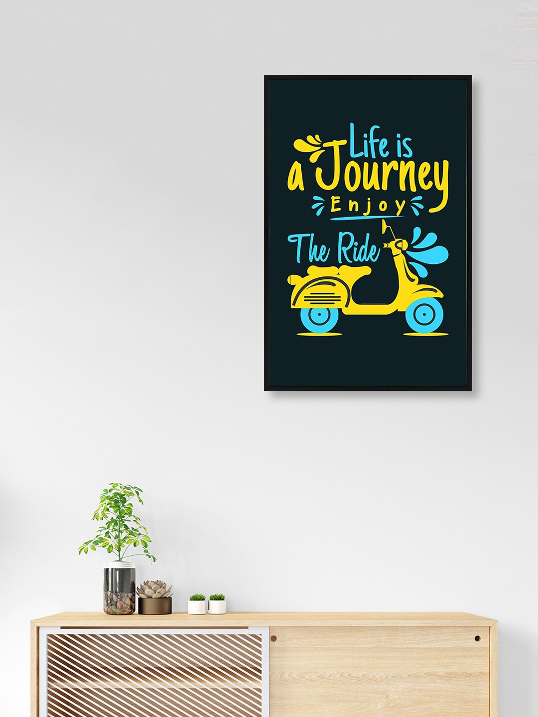 

nest ART Black & Yellow Typography Inspirational Quotations Framed Wall Art Without Glass