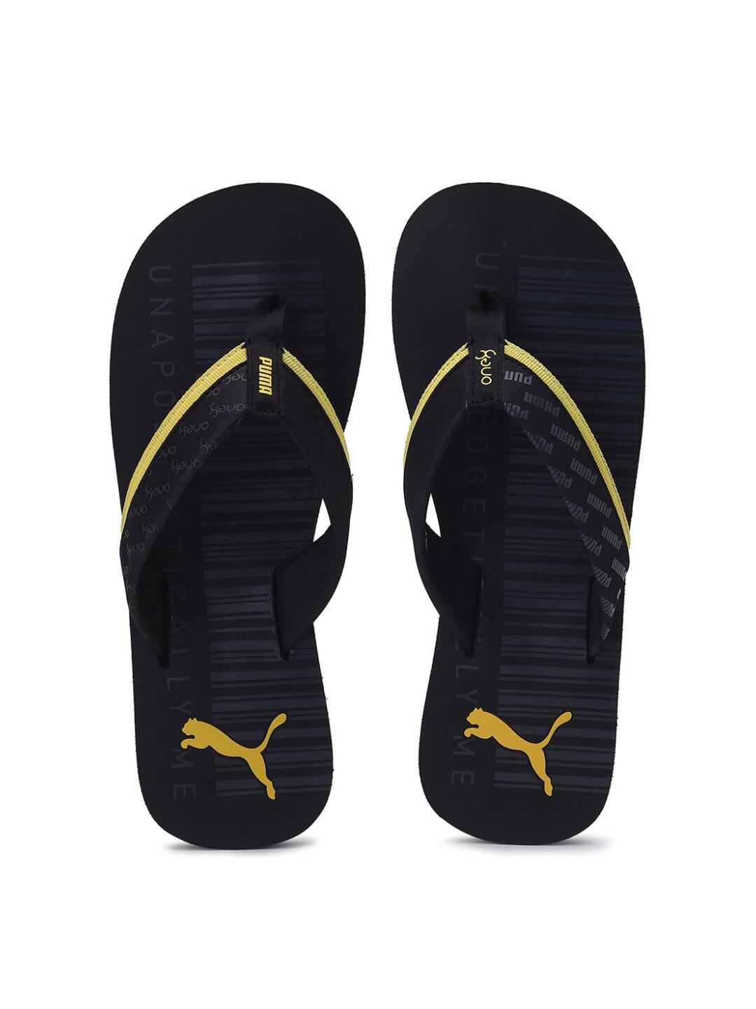 

Puma Black & Yellow Thong Flip-Flops