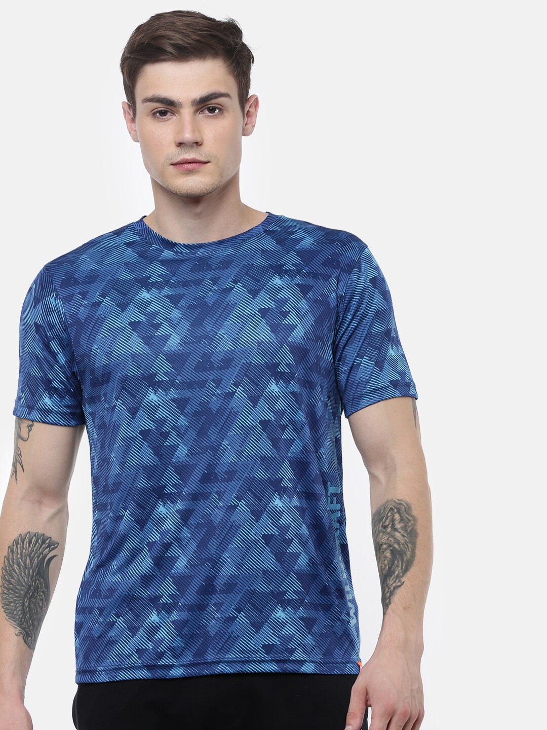Wildcraft Men Blue Printed T-shirt