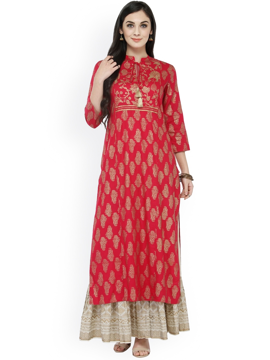

Varanga Women Red Ethnic Motifs Printed Kurta