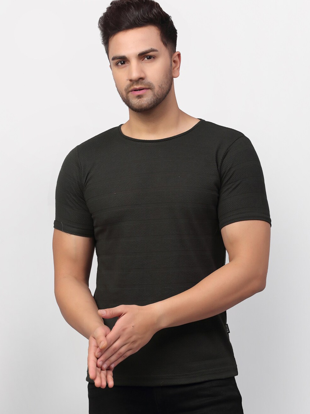 

Rigo Men Green Slim Fit T-shirt