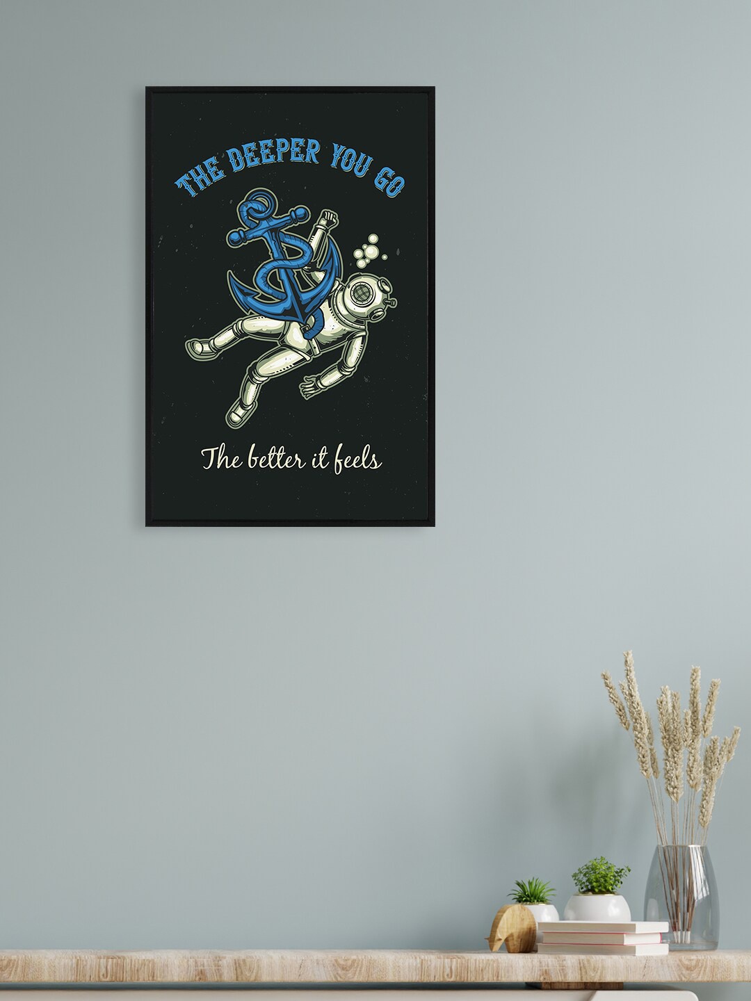 

nest ART Black & Blue Paper Plane Print Quotes Framed Poster Wall Art