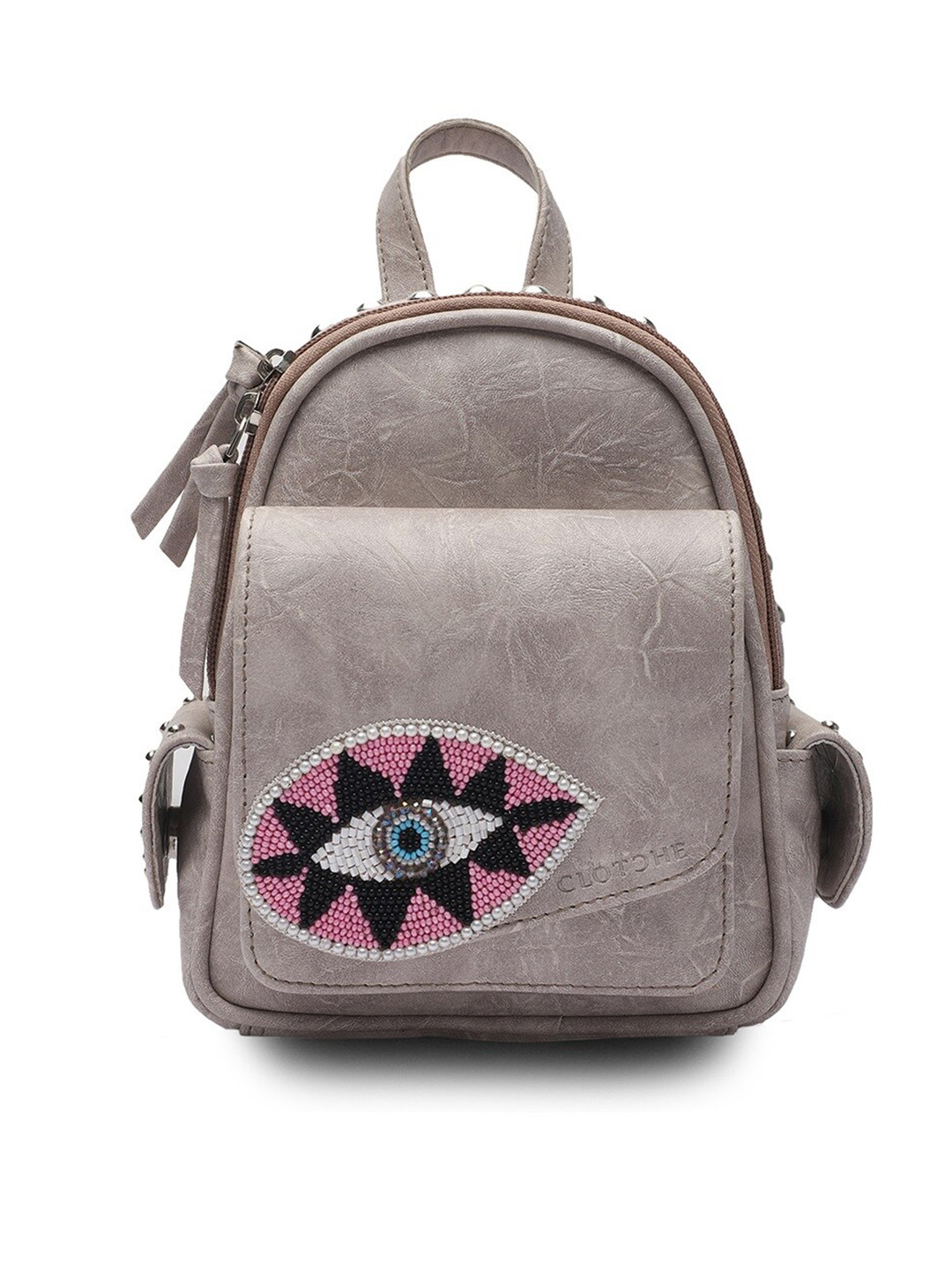 

Clotche Beige Evil Eye Backpack