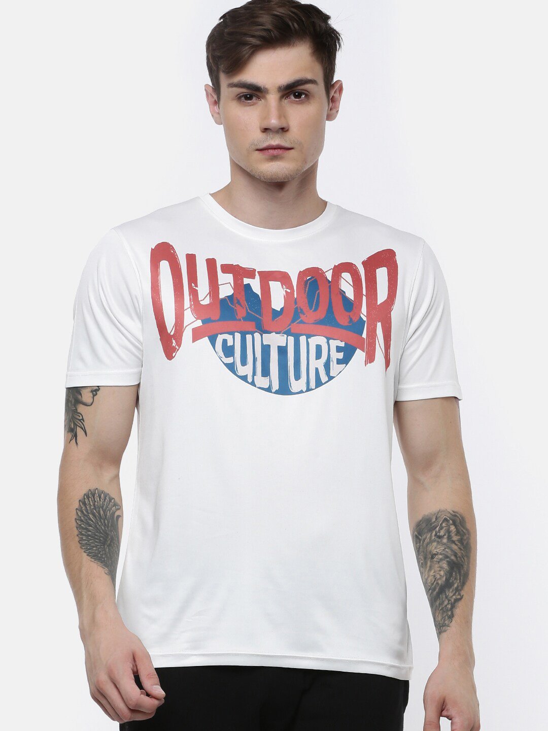 

Wildcraft Men White Typography Printed T-shirt