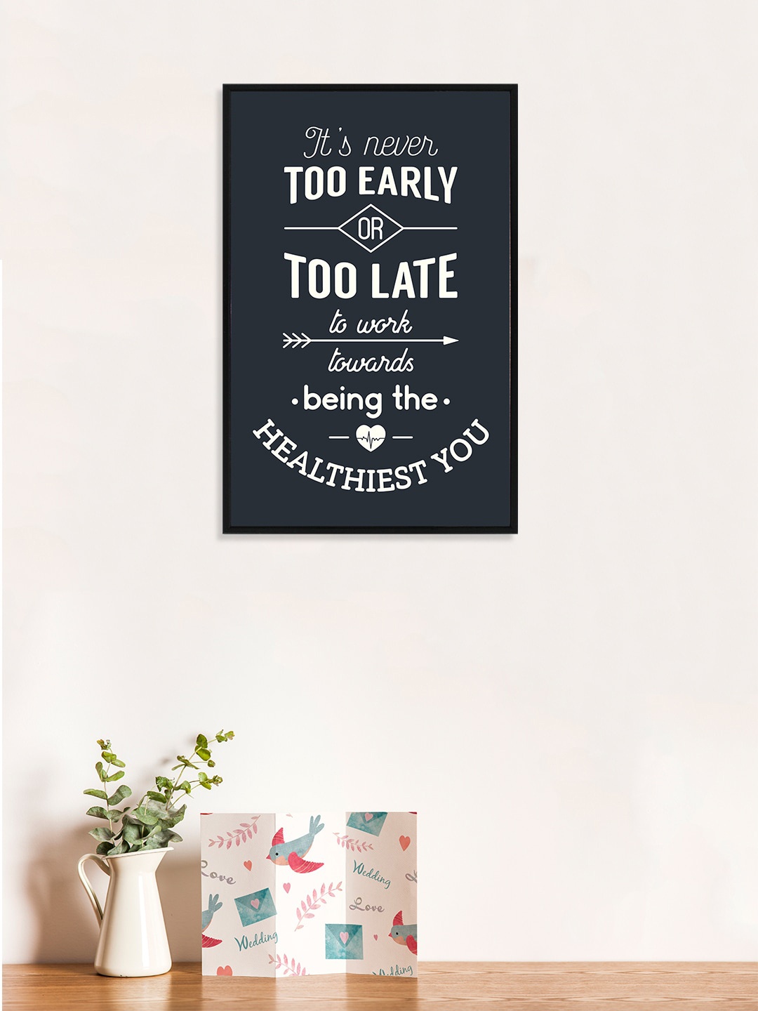 

nest ART Navy Blue & White Paper Plane Print Quotes Synthetic Framed Wall Art