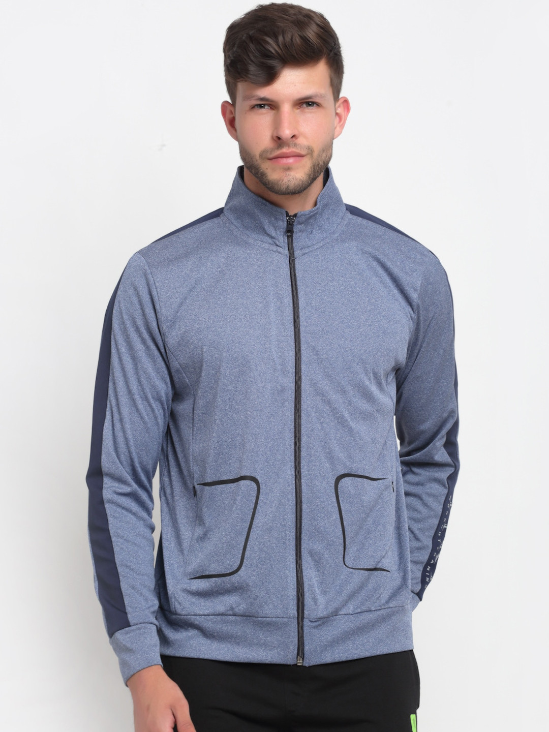 

PERFKT-U Men Blue Lightweight Training Hydra Cool Antimicrobial Sporty Jacket