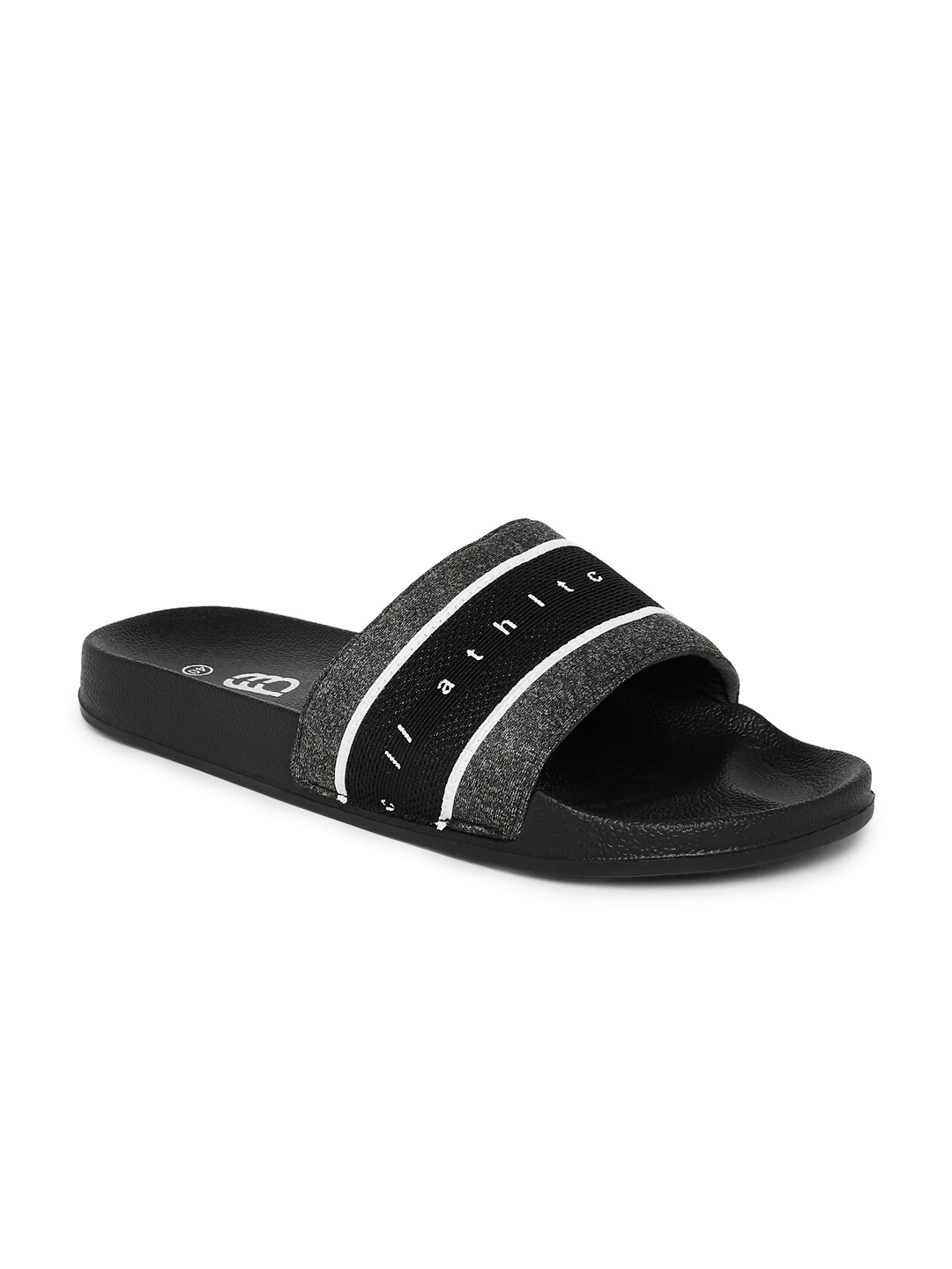 

Ajile by Pantaloons Men Grey & Black Printed Sliders