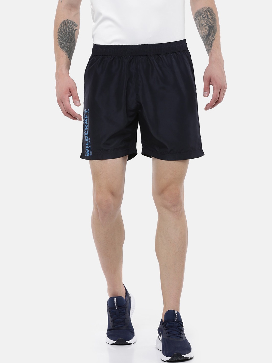 

Wildcraft Men Navy Blue Mid-Rise Sports Shorts