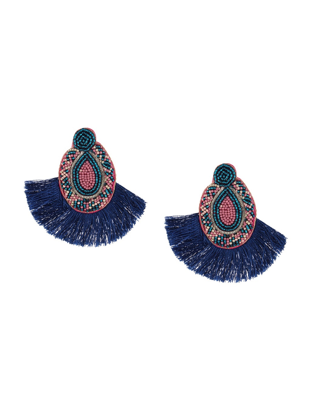 

Adwitiya Collection Blue Crescent Shaped Chandbalis