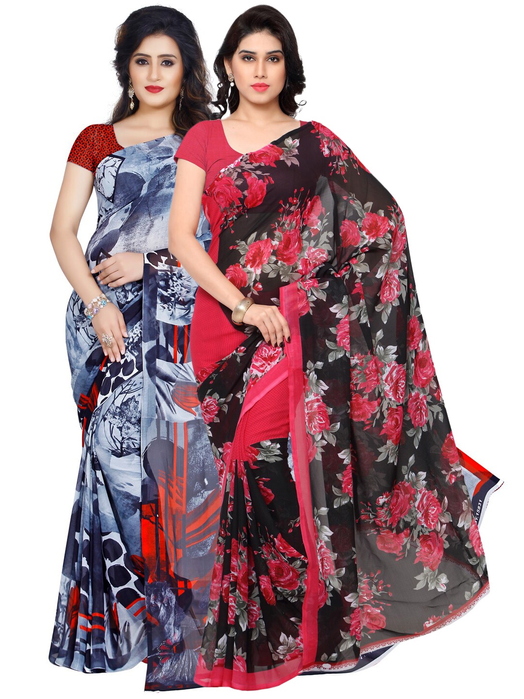 

ANAND SAREES Multi Set of 2 Poly Georgette Saree