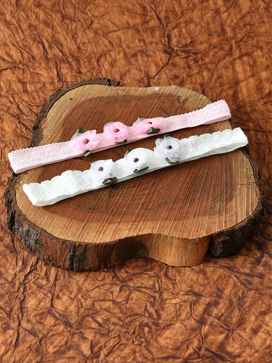 

FUNKRAFTS Girls Purple & White Set of 2 Hairband