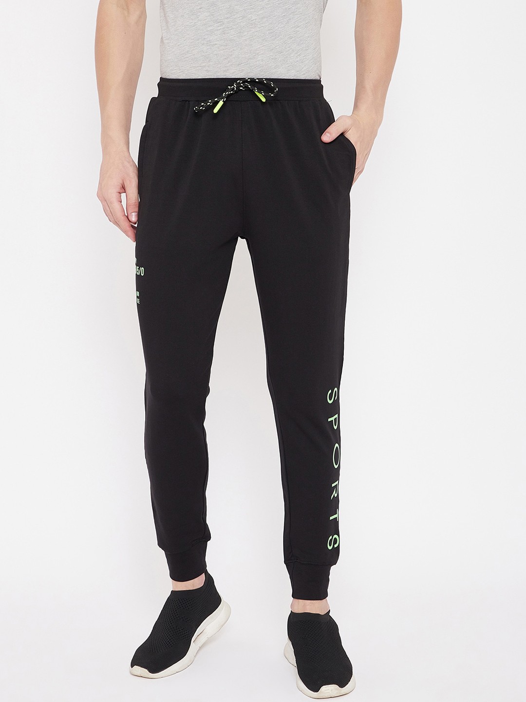 

Duke Men Black Printed Slim-Fit Track Pants