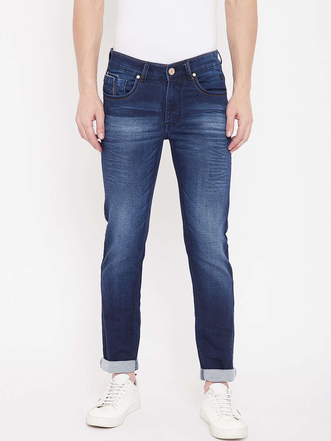 

Duke Men Slim Fit Heavy Fade Stretchable Jeans, Blue