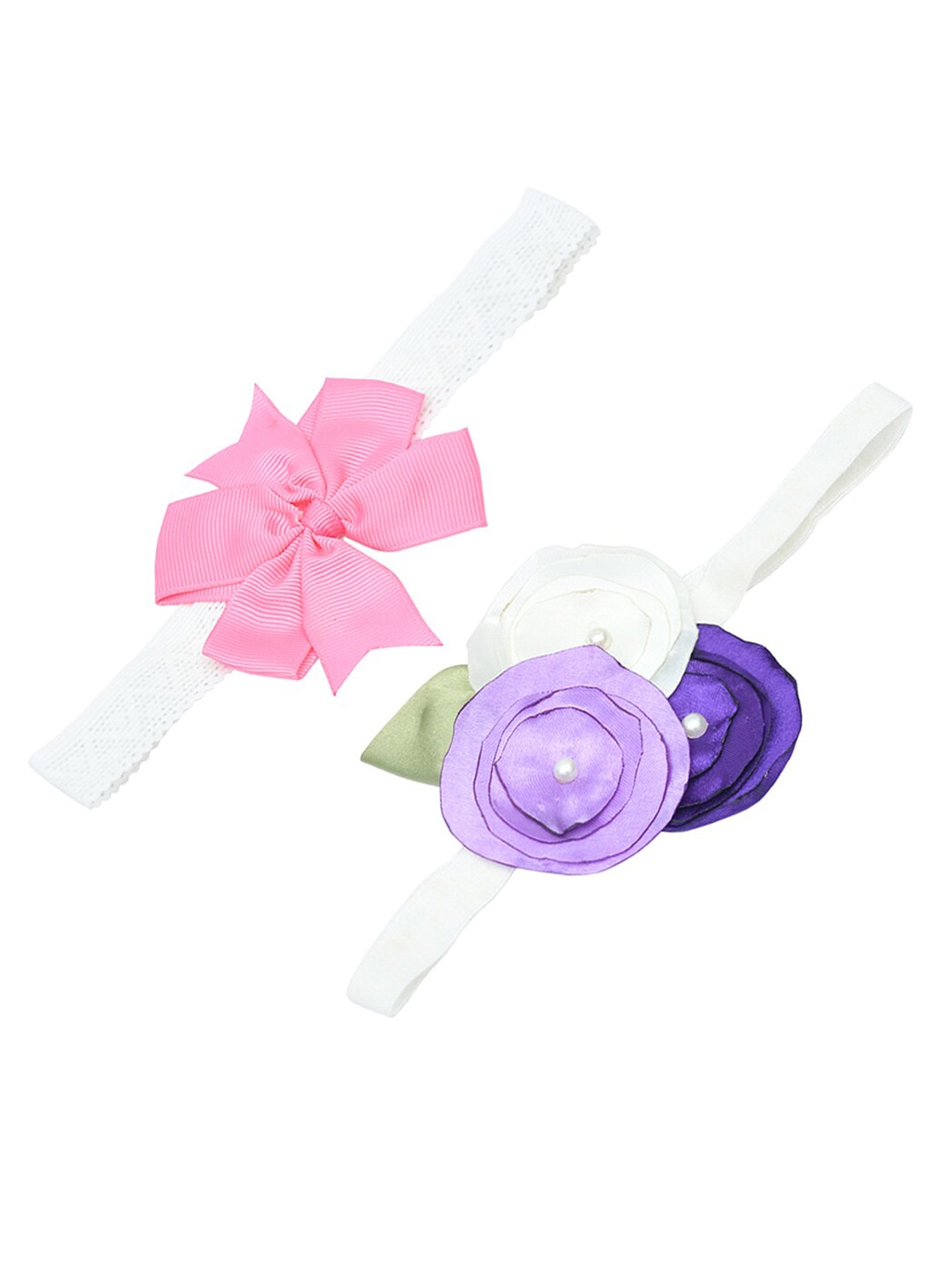 

FUNKRAFTS Girls White & Pink Set of 2 Hairband