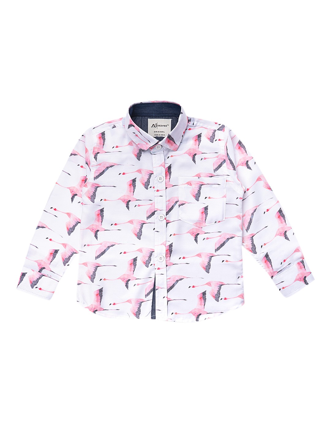 

Aj DEZInES Boys Off White Printed Casual Shirt
