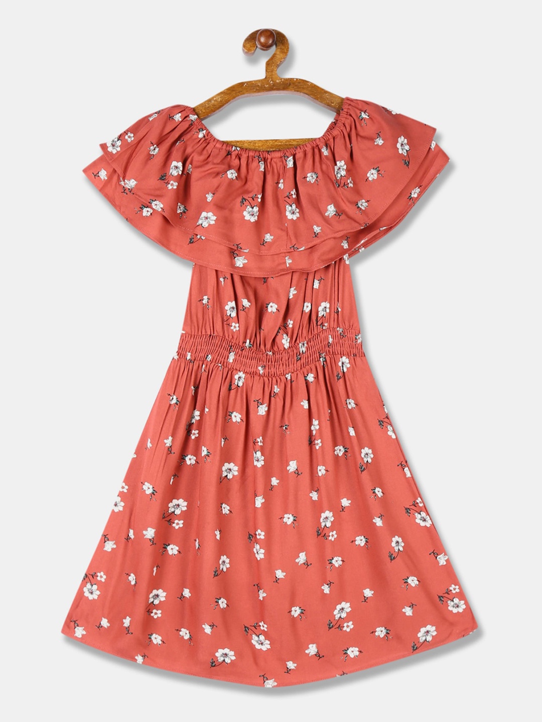 

Cherokee Girls Rust Red Floral Dress