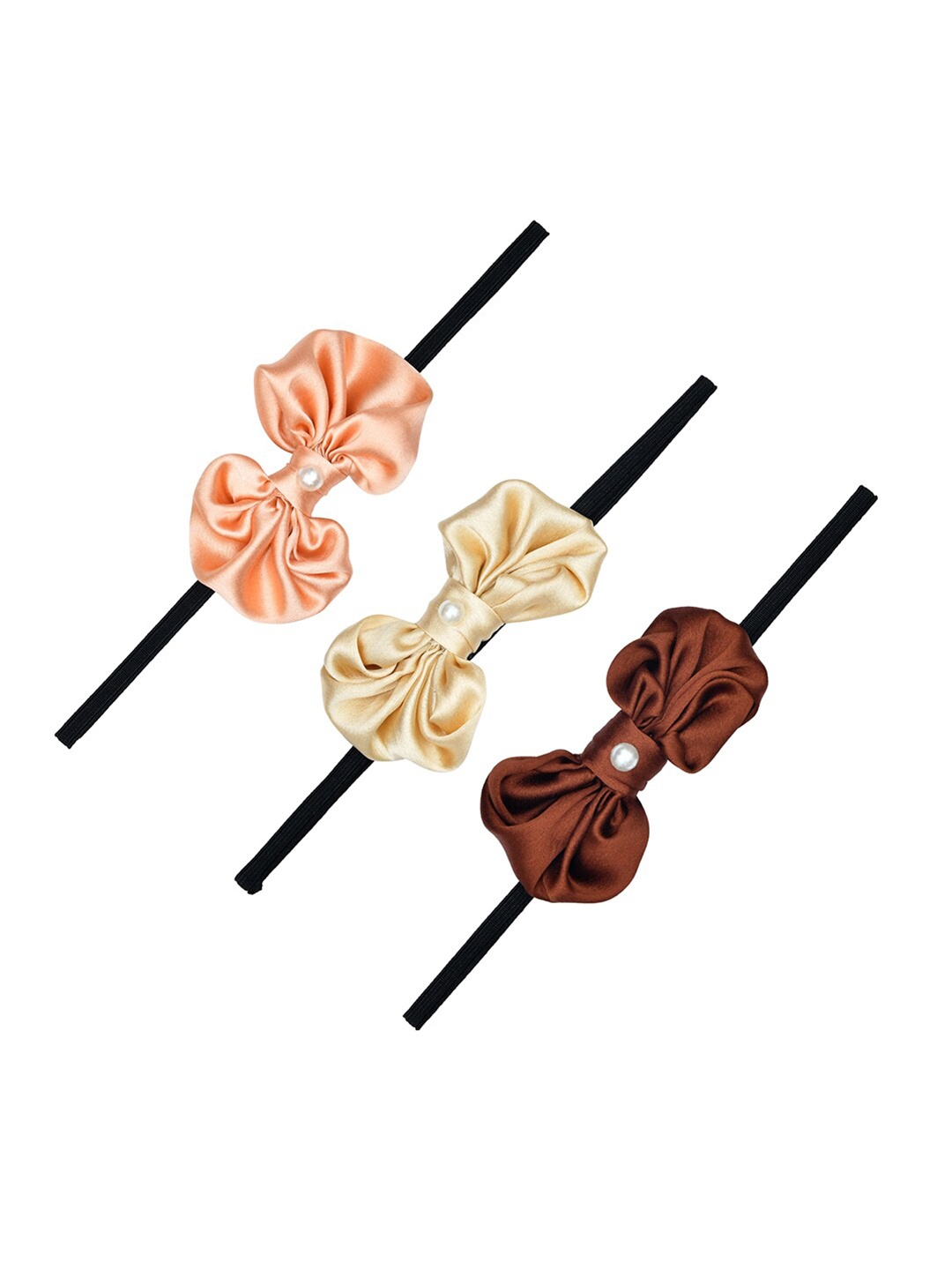 

FUNKRAFTS Girls Brown & Beige Set of 3 Hairbands