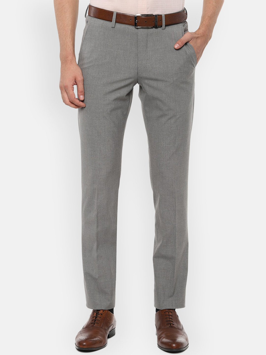 

Louis Philippe Men Grey Slim Fit Formal Trousers