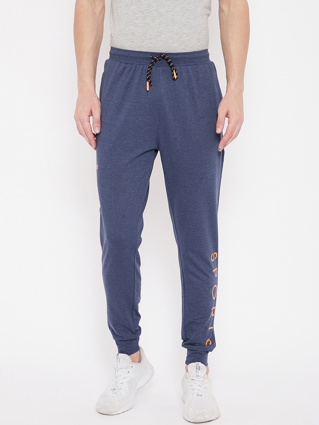 

Duke Men Blue Solid Slim-Fit Cotton Joggers