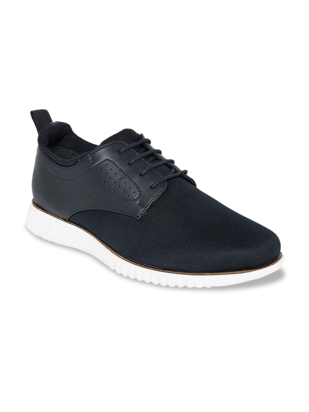 

BYFORD by Pantaloons Men Navy Blue Woven Design Derbys