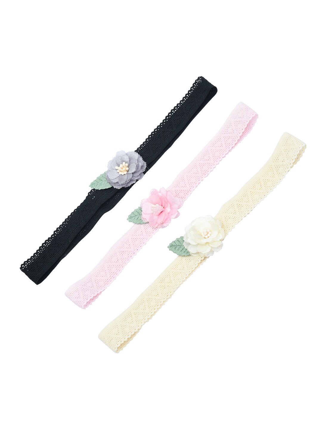 

FUNKRAFTS Girls Black & Pink Set of 3 Hairband
