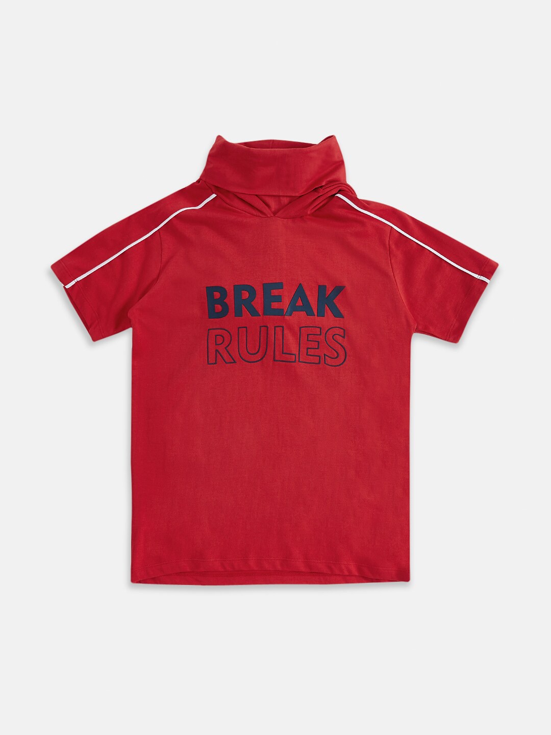 

Pantaloons Junior Boys Red Typography Printed Hooded T-shirt
