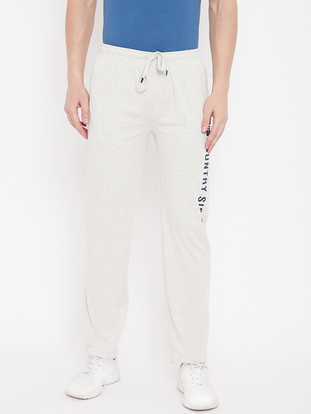 

Duke Men White Solid Straight-Fit Cotton Track Pants