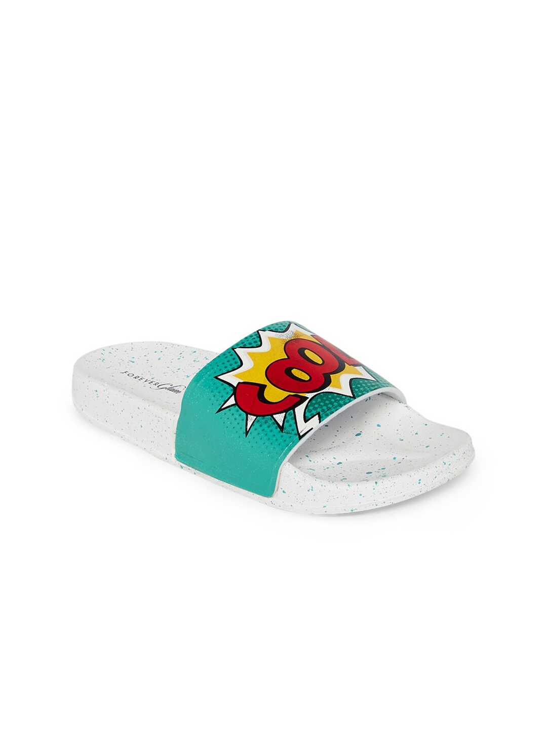 

Forever Glam by Pantaloons Women Green & White Printed Sliders
