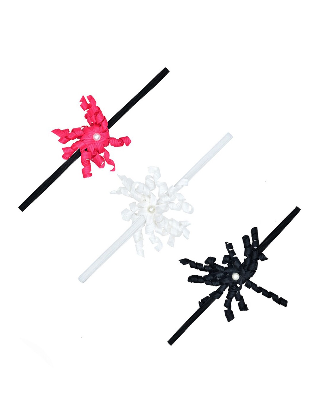 

FUNKRAFTS Girls Set of 3 Embellished Ponytail Holders, Pink