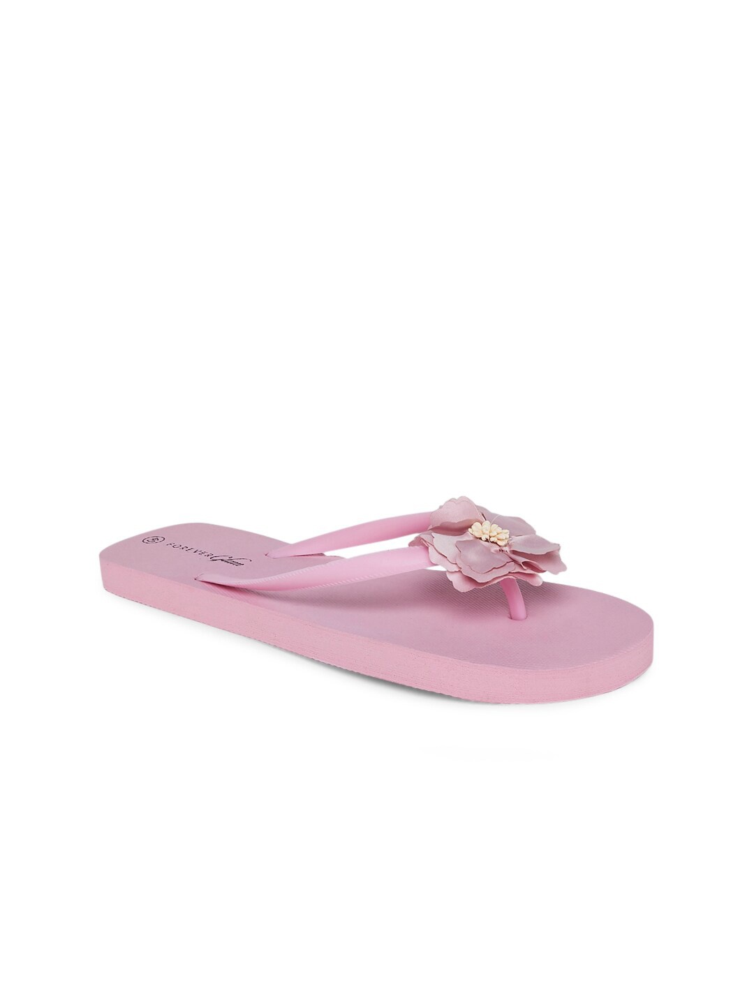 

Forever Glam by Pantaloons Women Pink Embellished Thong Flip-Flops