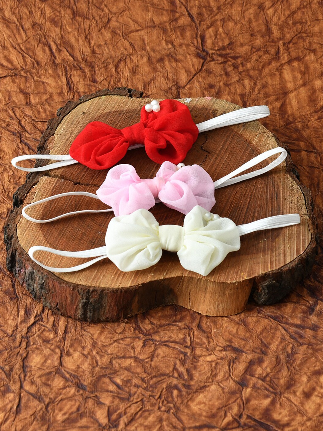 

FUNKRAFTS Girls White & Red Set of 3 Hairband