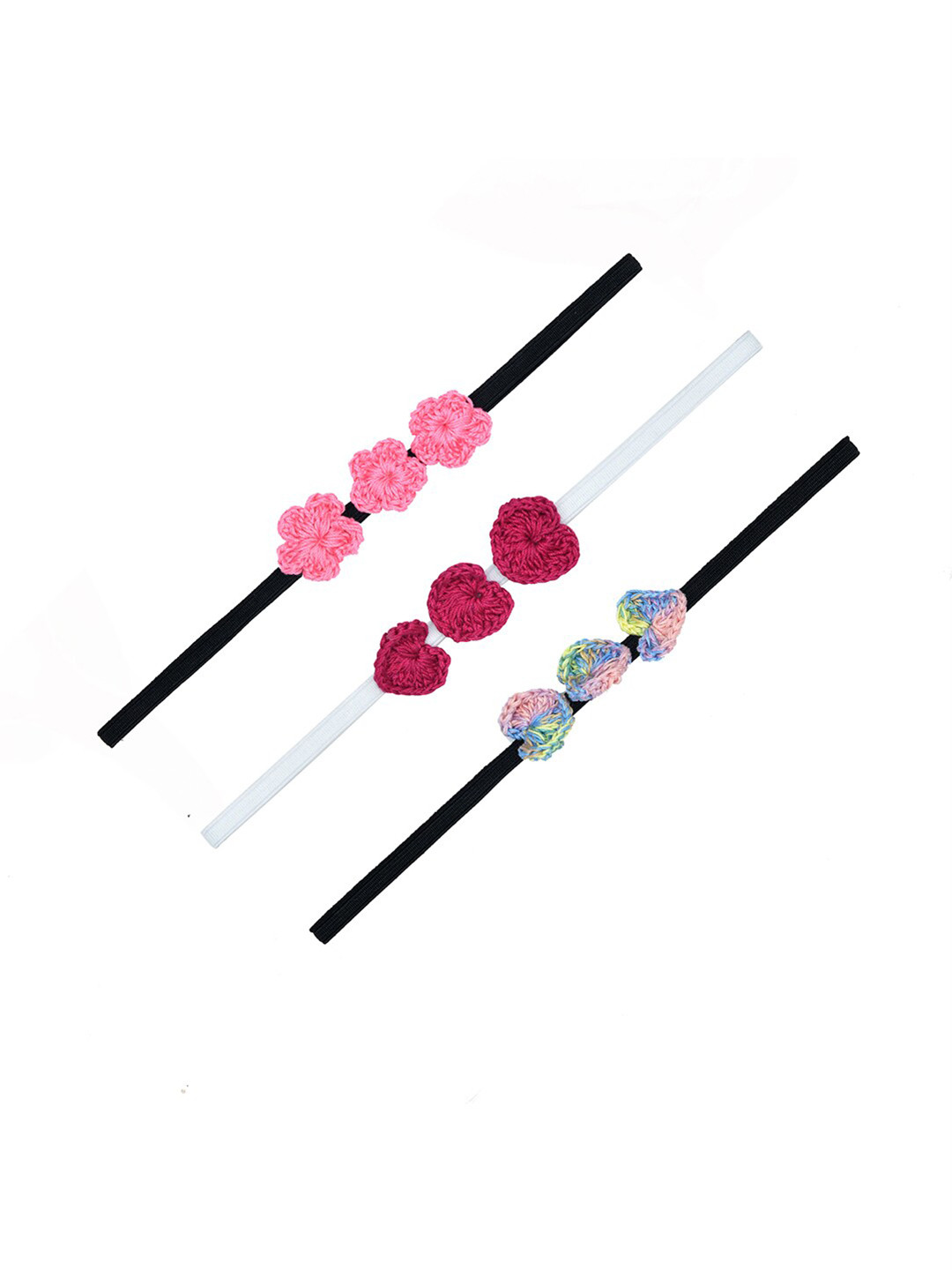

FUNKRAFTS Girls Pink & Maroon Set of 3 Ponytail Holders