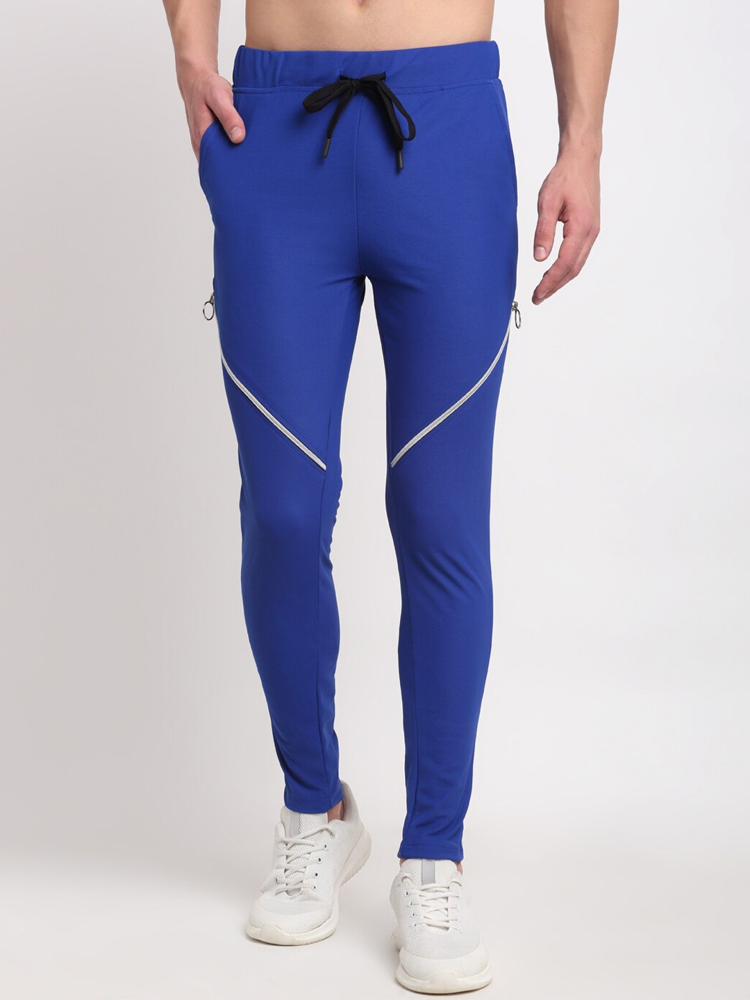 

NEUDIS Men Navy Blue Solid Slim-Fit Track Pants