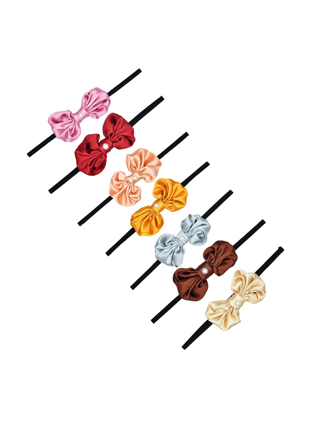

FUNKRAFTS Girls Set of 7 Ponytail Holders, Brown