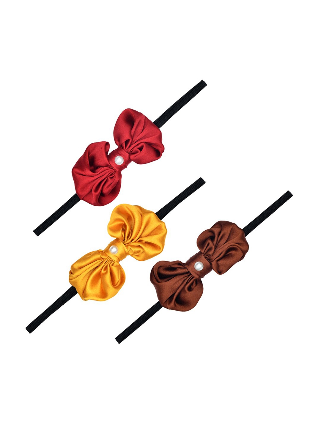 FUNKRAFTS Girls Set of 3 Ponytail Holders, Yellow