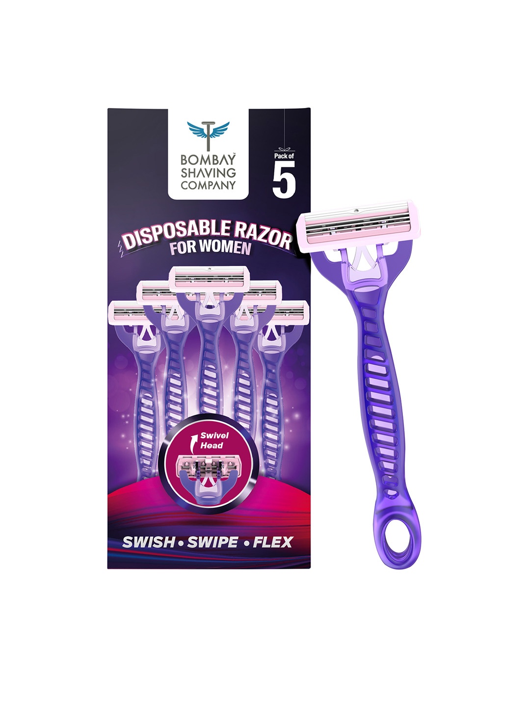 

Bombay Shaving Company Women Set of 5 Hair Removal Razor, Purple