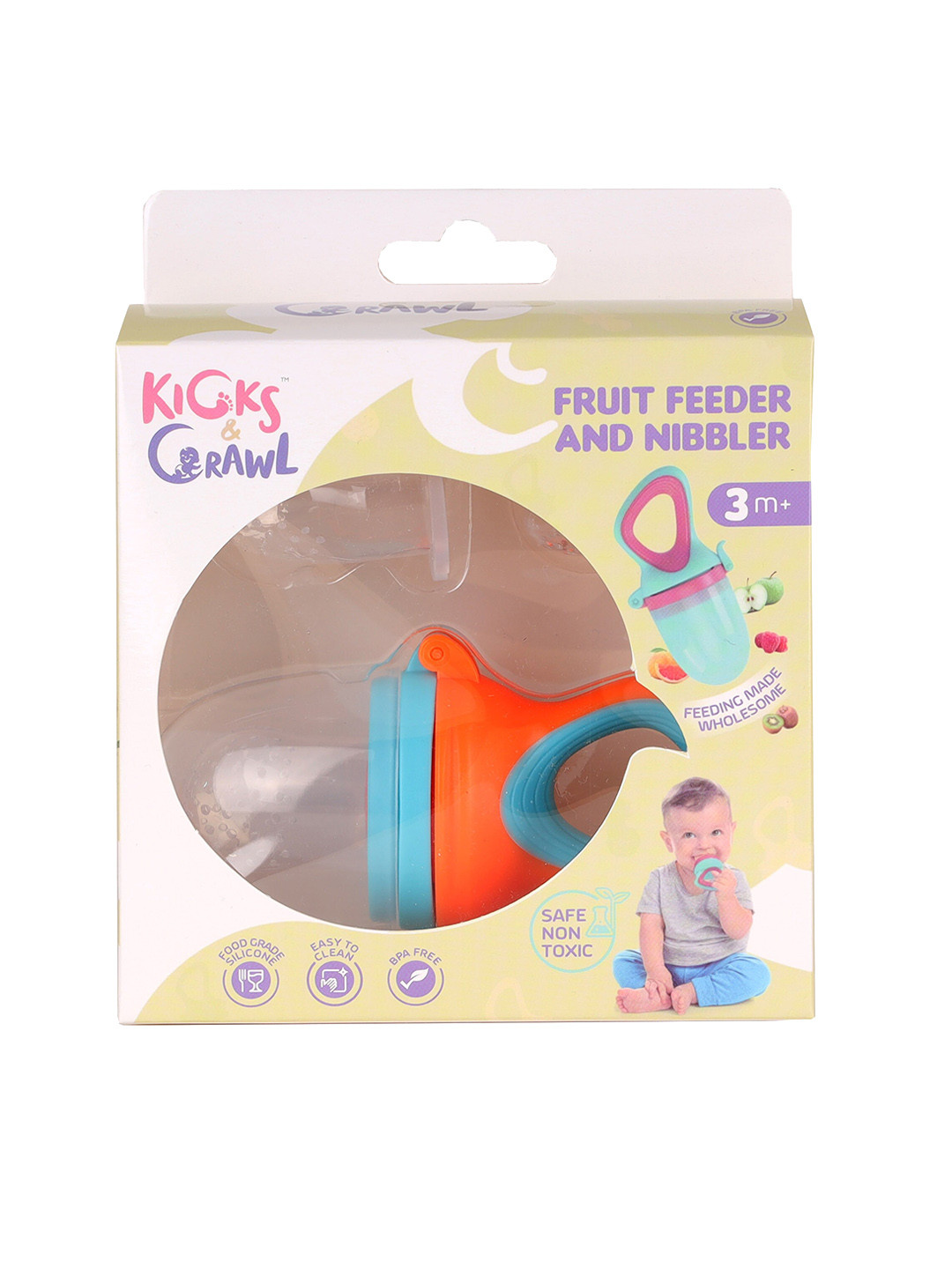 

KICKS & CRAWL Infants Blue & Orange Fruit Feeder & Nibbler