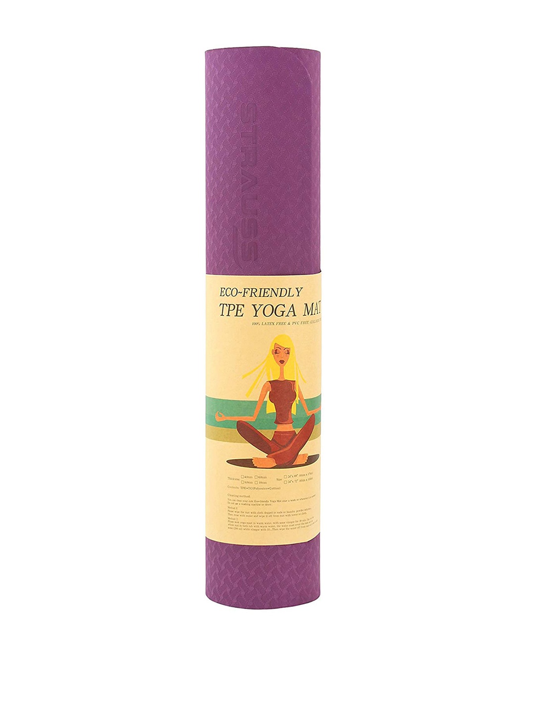 

STRAUSS Unisex Purple Solid 6 MM Eco-Friendly Yoga Mat