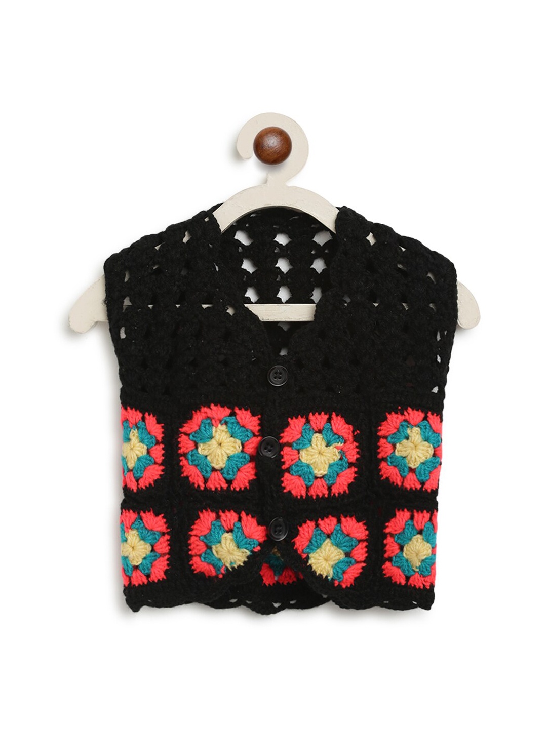 

CHUTPUT Unisex Kids Black & Coral Cardigan