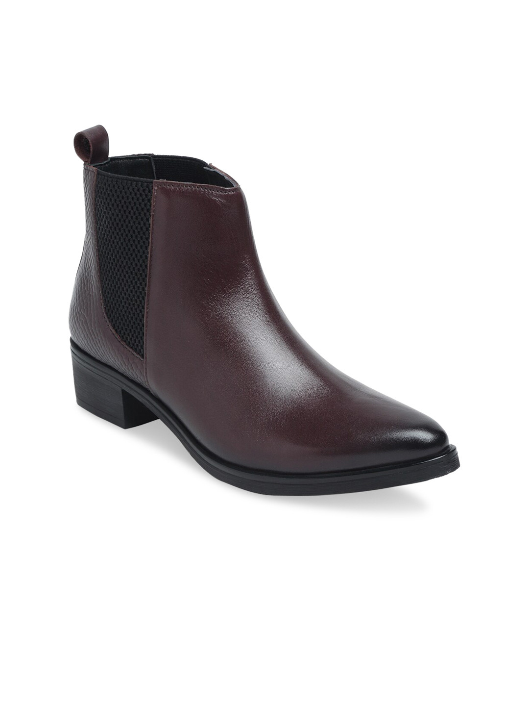 

Teakwood Leathers Women Burgundy Leather High-Top Flat Boots