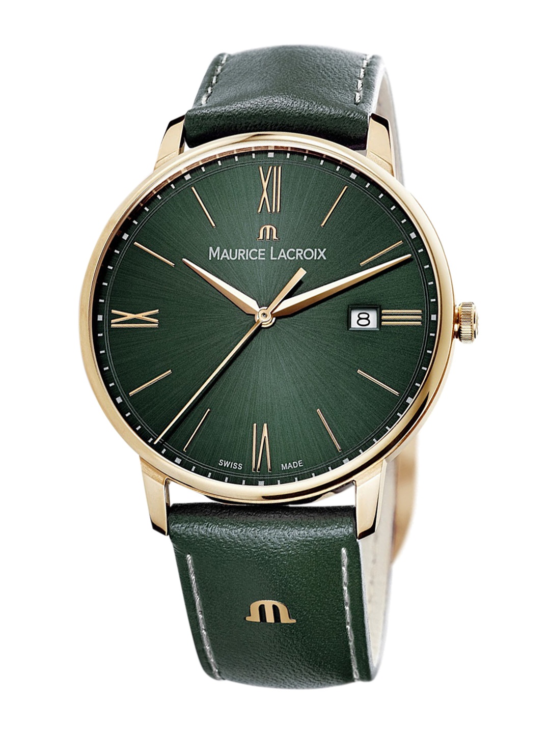 

MAURICE LACROIX Men Green Dial & Green Leather Straps Analogue Watch