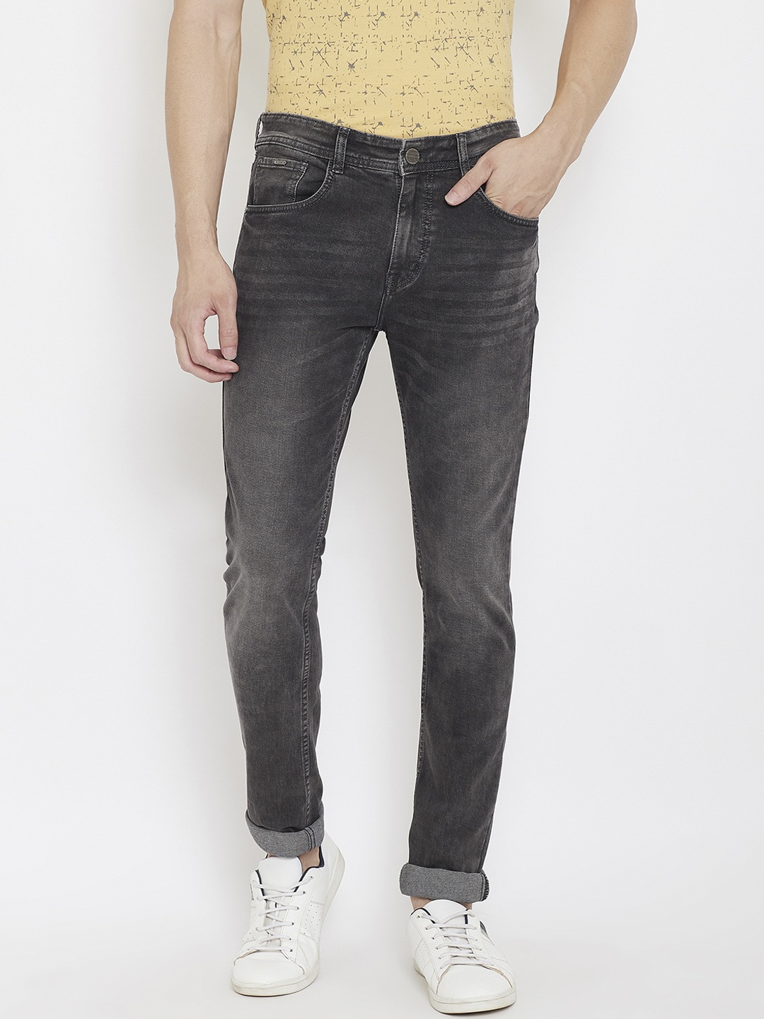 

Crimsoune Club Men Grey Solid Slim Fit Stretchable Jeans