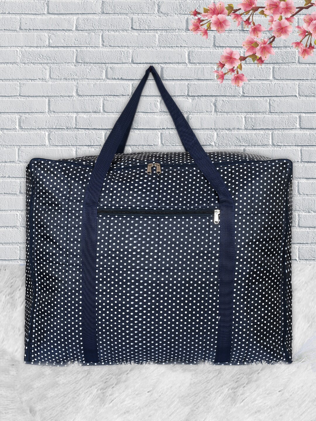 

Kuber Industries Blue & White Printed Large Size Storage Organiser