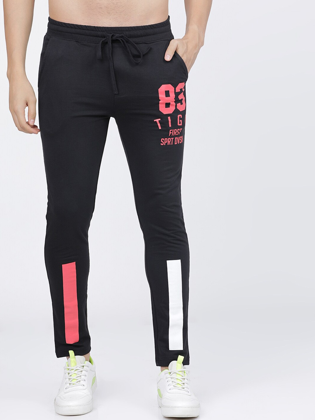The Indian Garage Co Men Black Solid Slim-Fit Track Pants