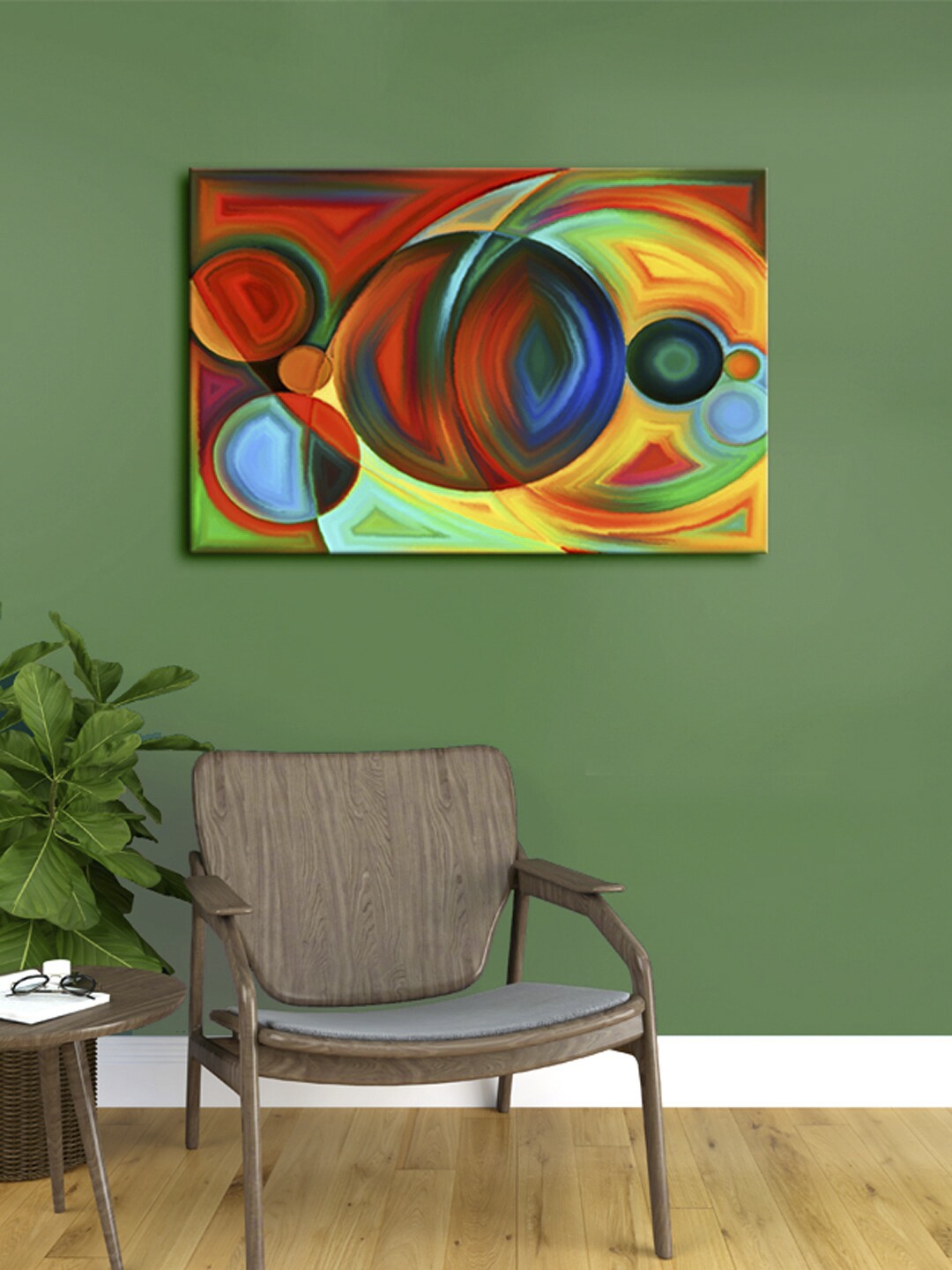 

999Store Multi Abstract Circle Framed Canvas Painting Wall Art