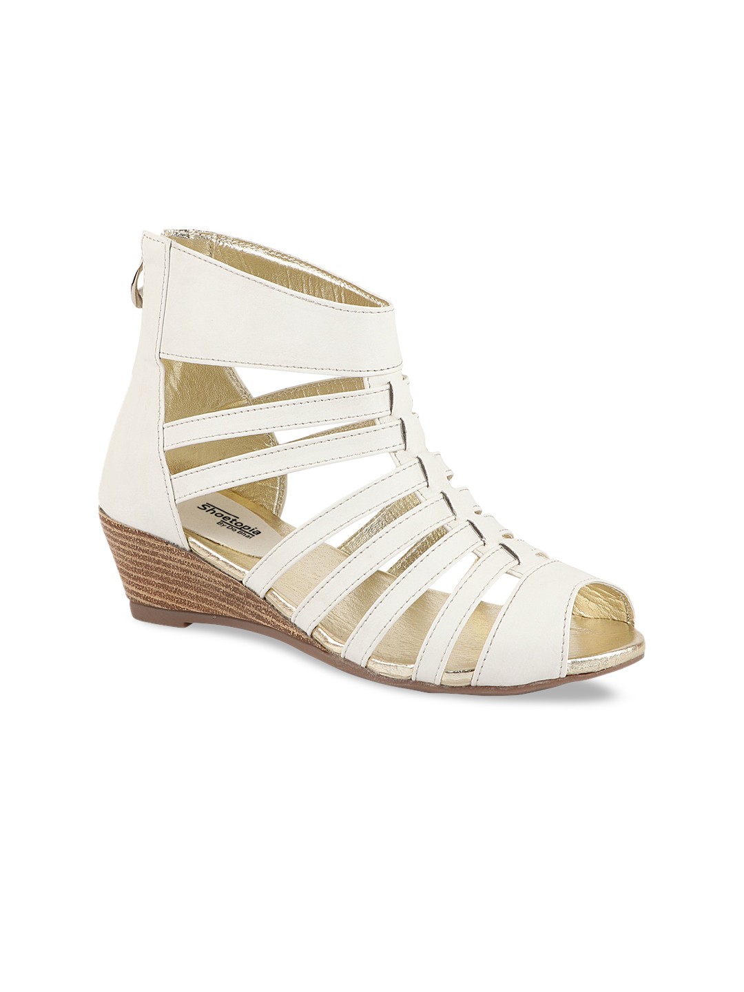 

Shoetopia White Wedge Gladiators