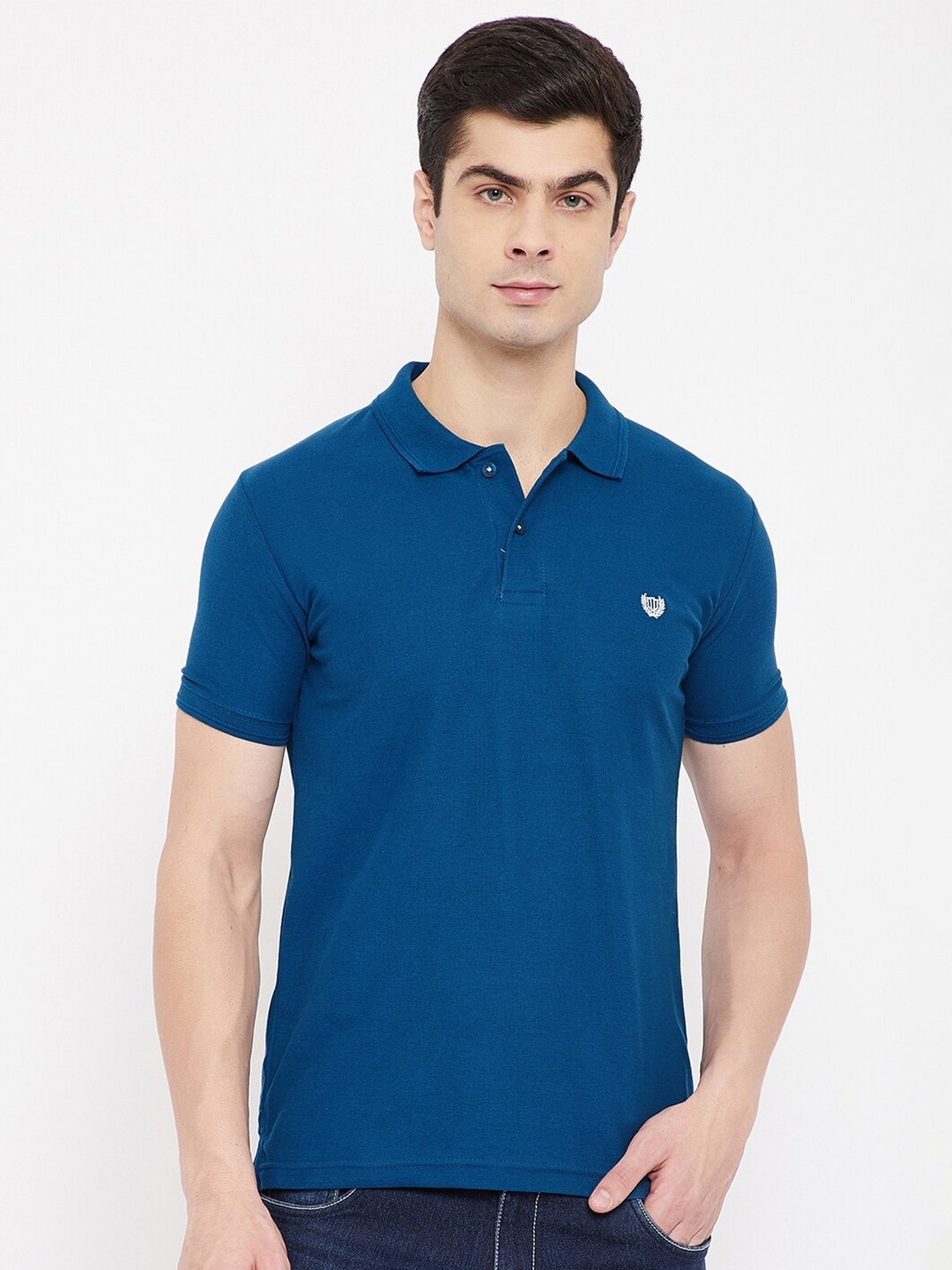 

Duke Men Blue Polo Collar T-shirt