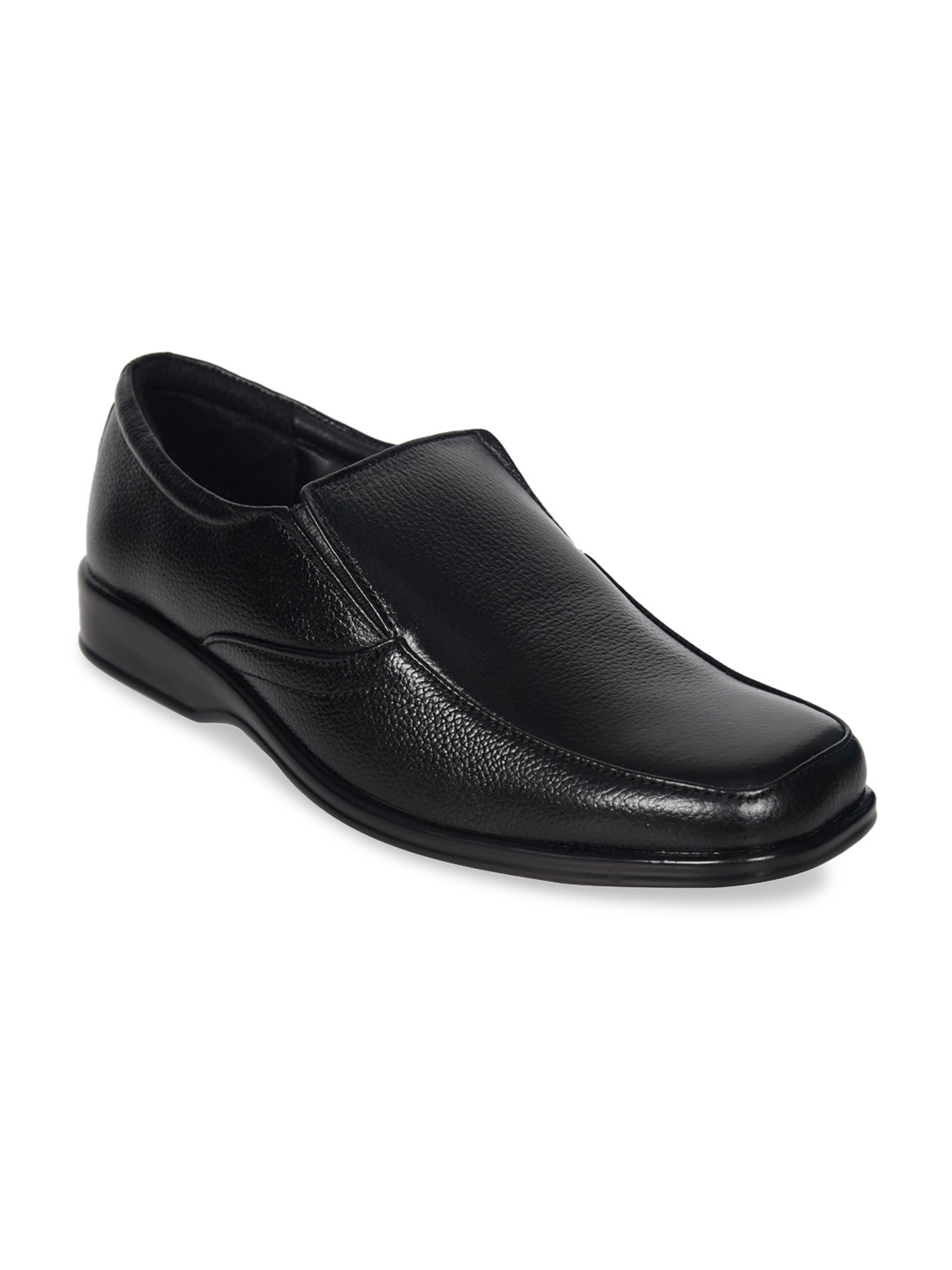 

Ajanta Men Black Solid Formal Slip-Ons